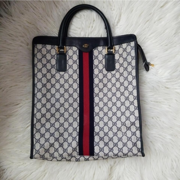 Authentic Vintage Gucci GG Monogram Supreme Sherry Web Ophidia Shopper Tote Bag - Picture 2 of 11